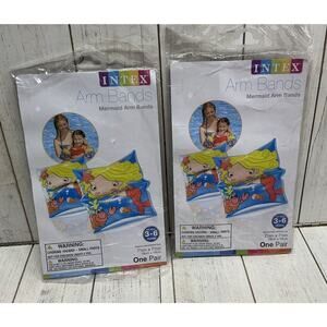 2 Packages INTEX Inflatable Mermaid Arm Band Floatie for Ages 3-6 Years Old New